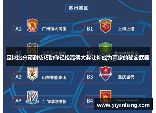 足球比分预测技巧助你轻松赢得大奖让你成为赢家的秘密武器